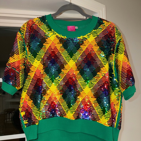 Queen of Sparkles short sleeve sweater top size small - Picture 3 of 5